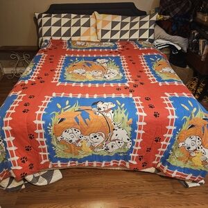 Disney 101 Dalmatians Full Bed Comforter Reversible Vtg 1990s